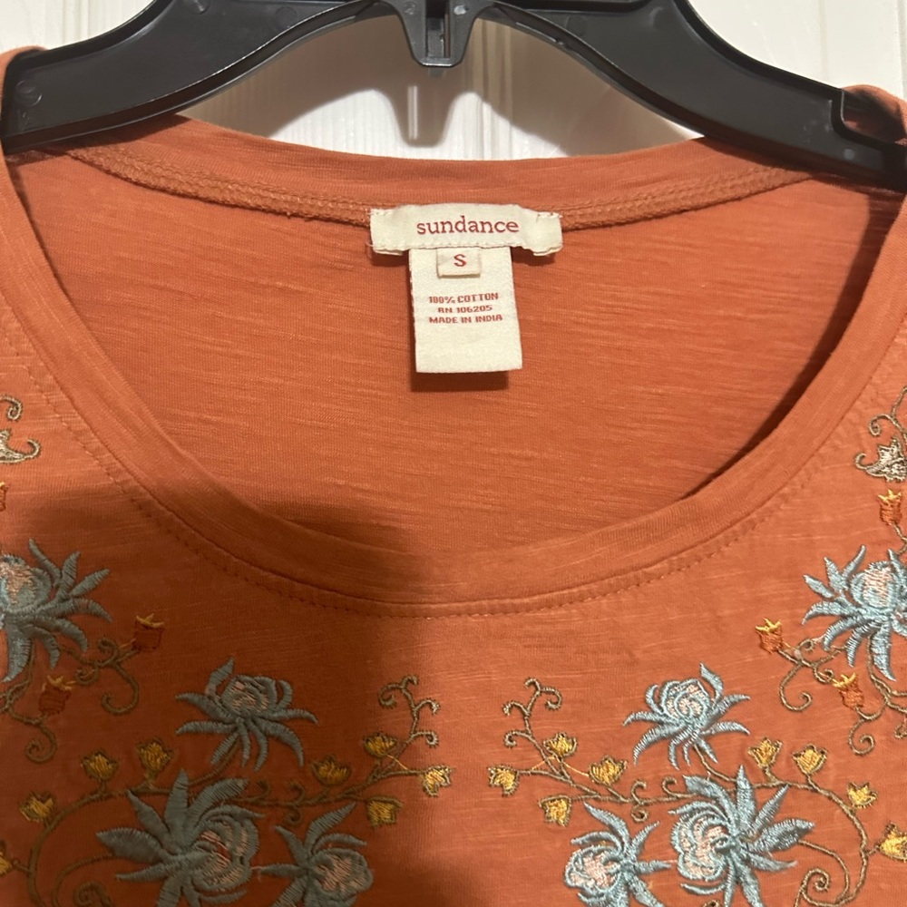 Sundance Rust Floral Embroidered Long-Sleeve Top - Picture 3 of 8